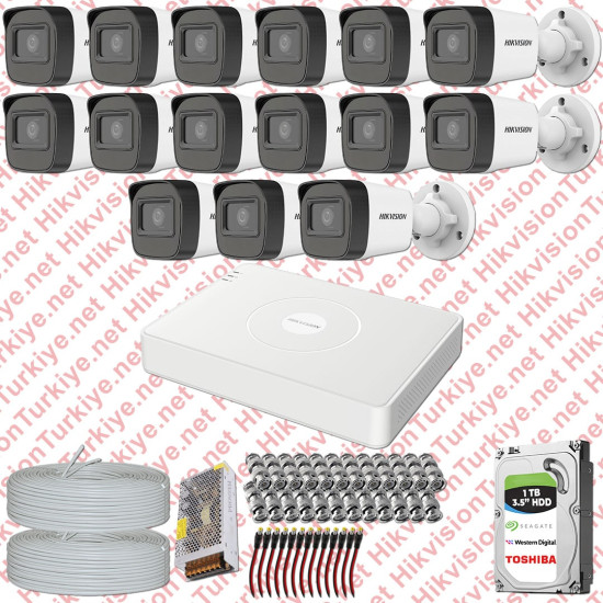 Hikvision 15 Kamera Fullhd Güvenlik Kamerası Set 1TB Hdd